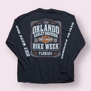 2018 Harley Davidson Motorcycles Bike Week Black Long Sleeved T-Shirt